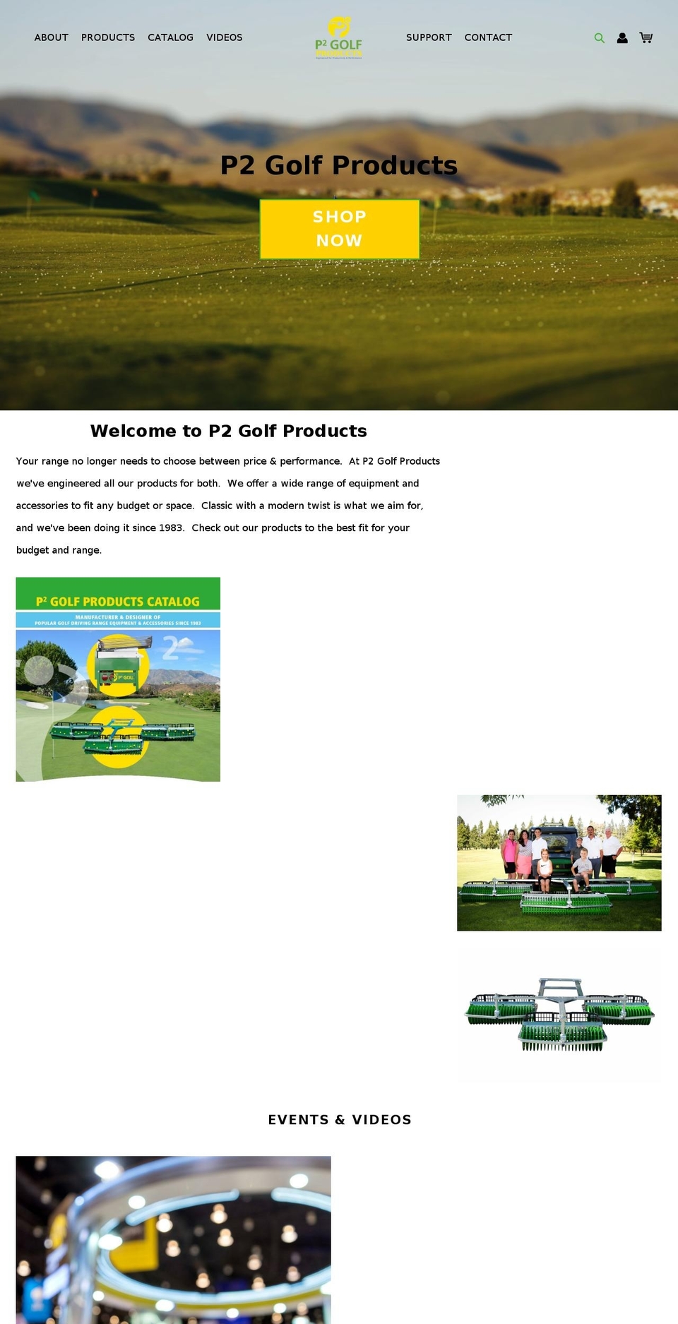 Responsival Shopify theme site example p2golfproducts.com