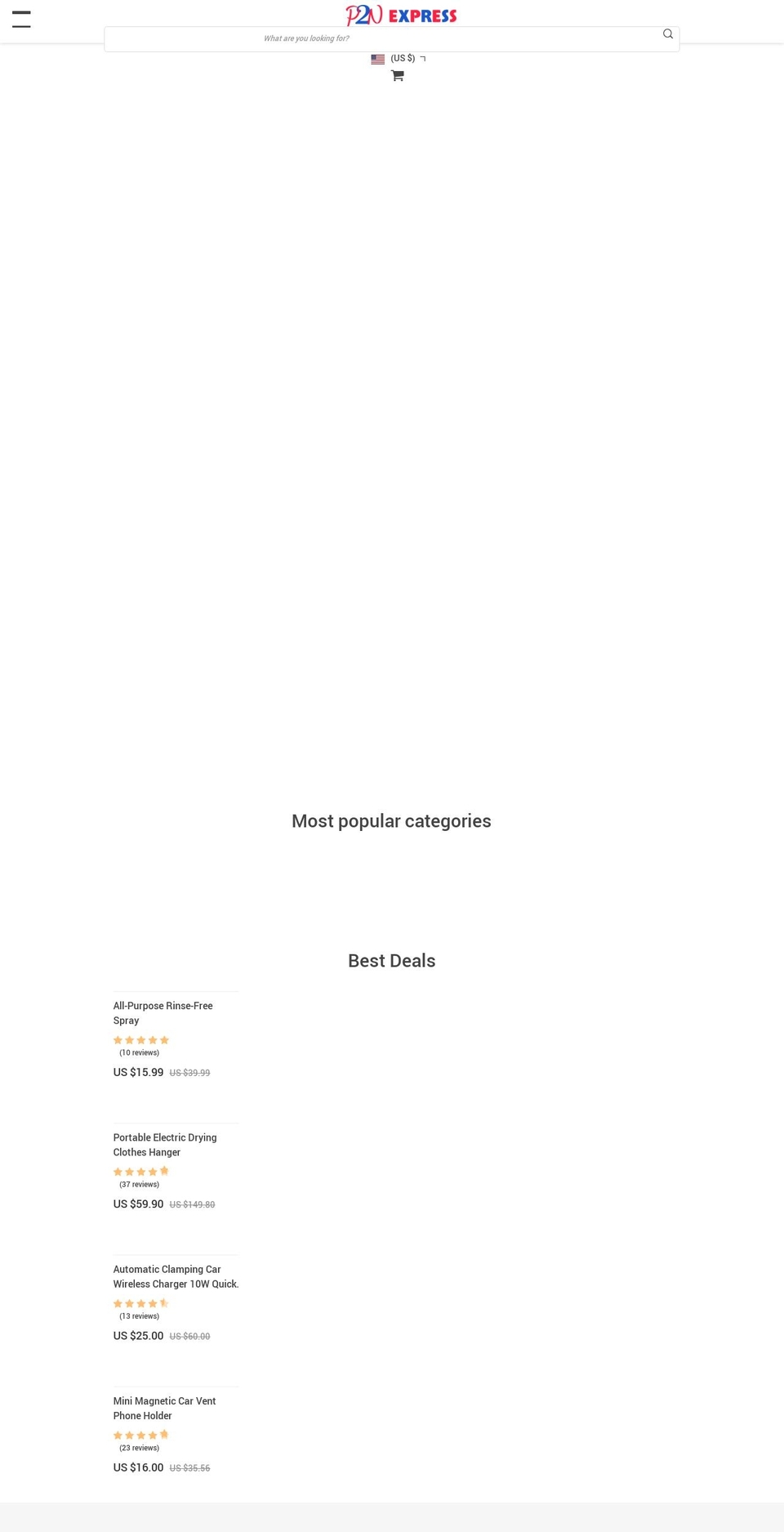 p2nexpress.com — Shopify storefront screenshot