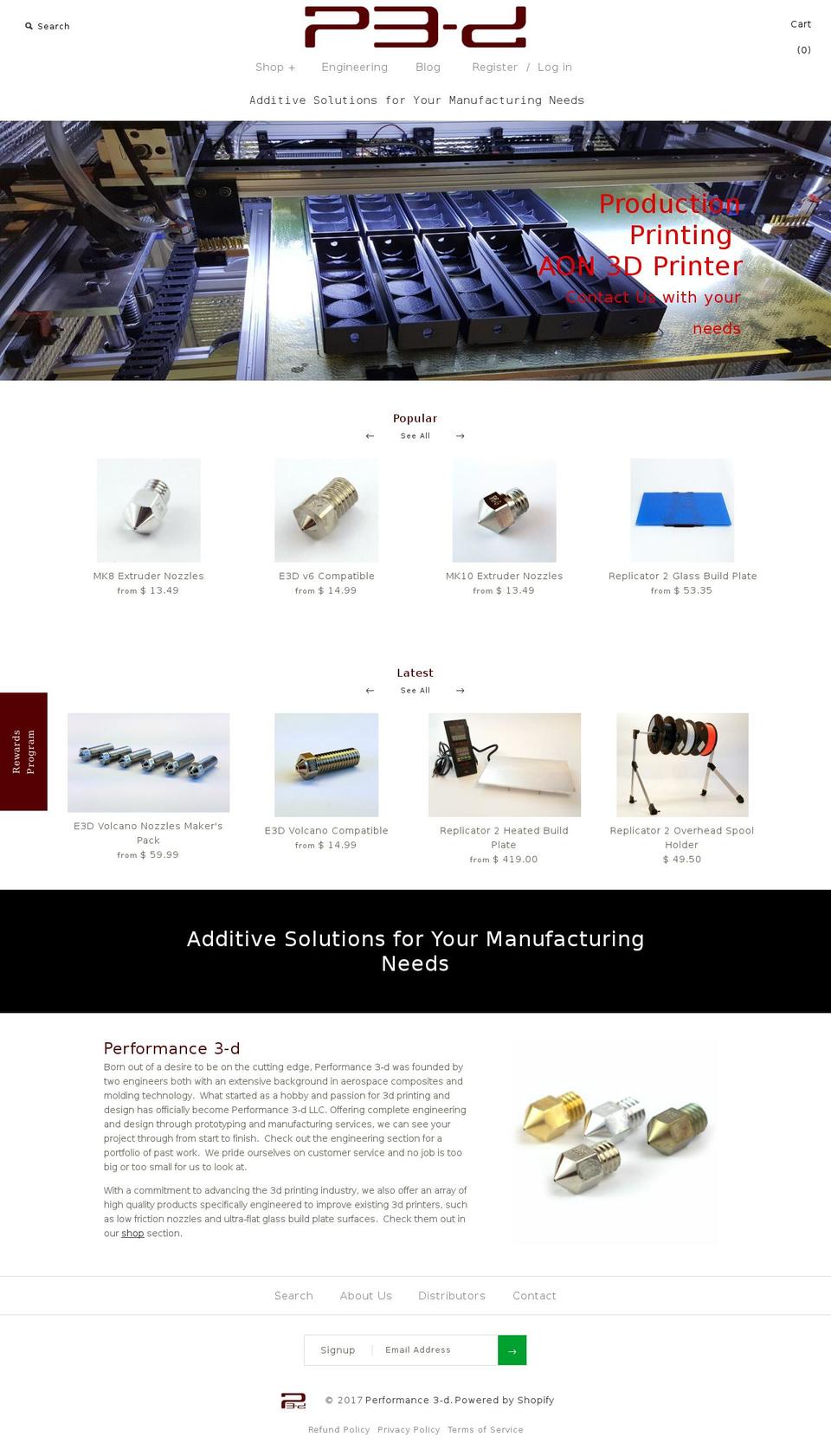 p3-d.com shopify website screenshot