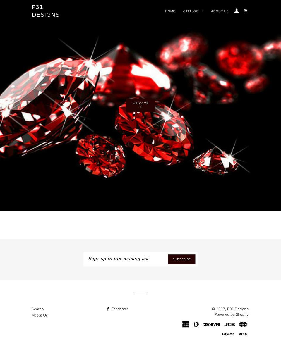p31designs.com shopify website screenshot
