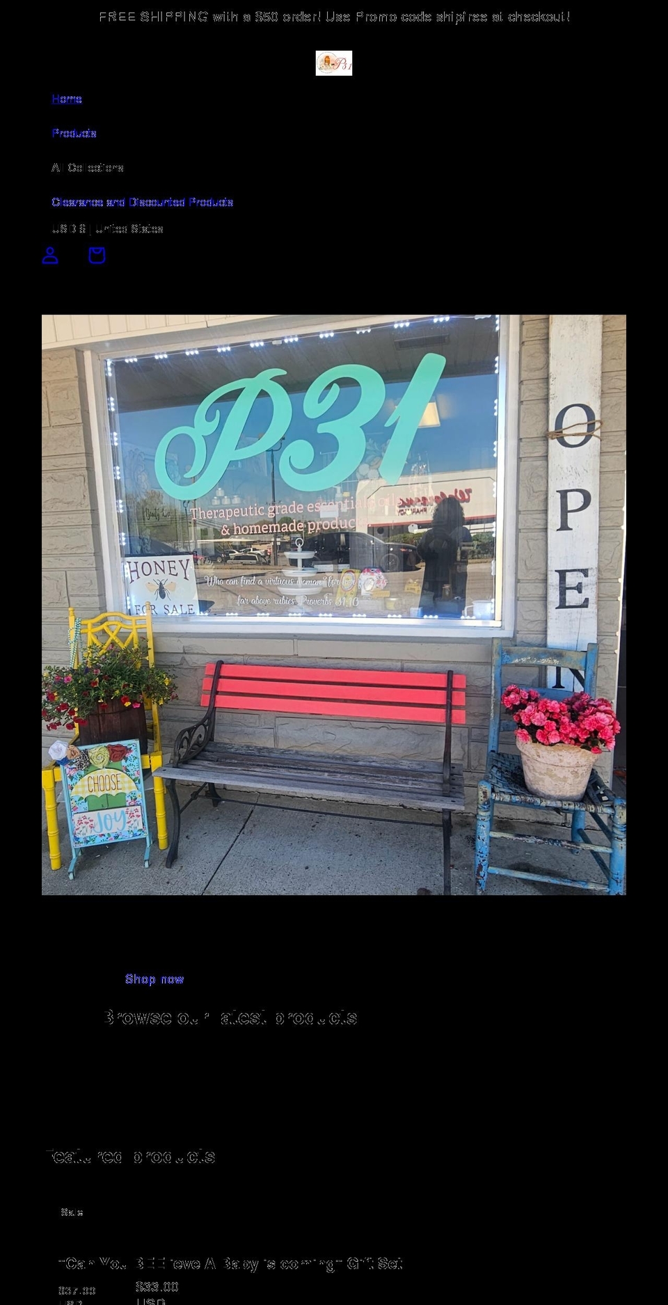 p31storefront.com shopify website screenshot