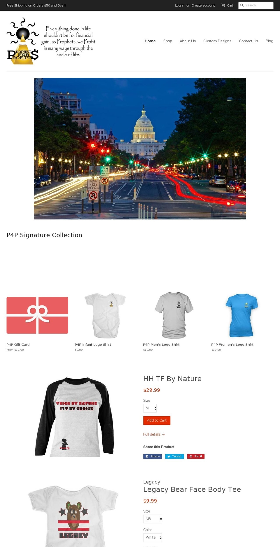 p4pclothingdc.com — Shopify storefront screenshot