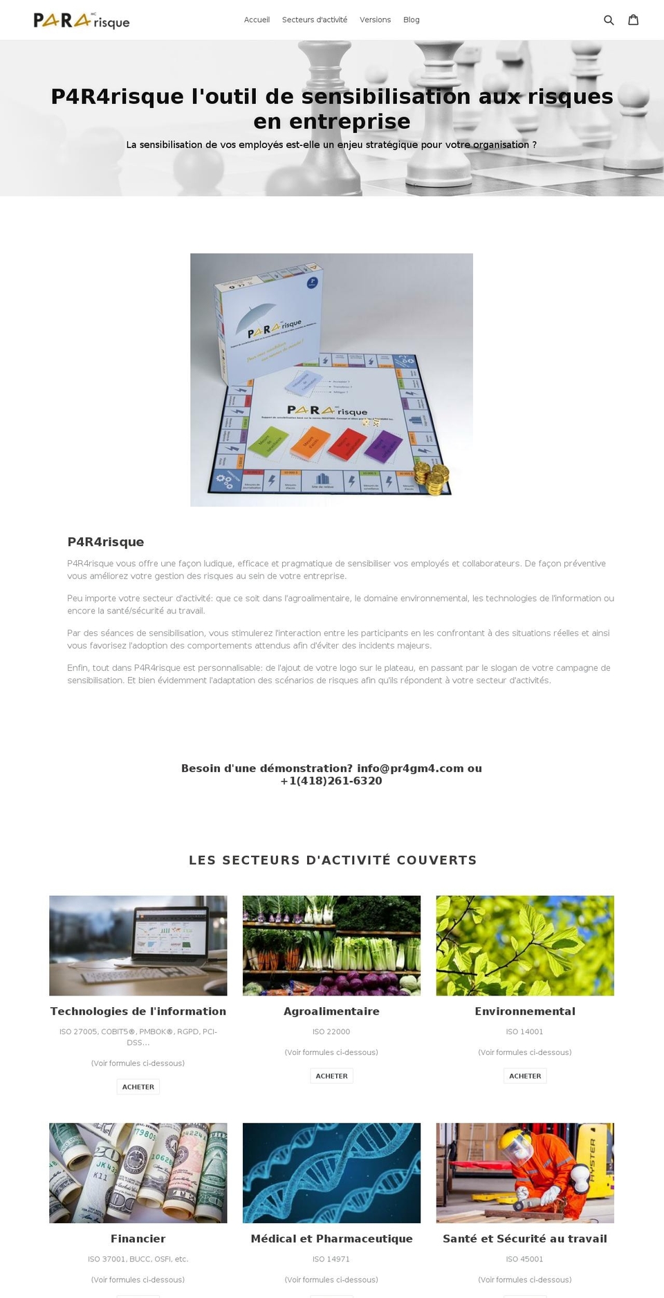 p4r4risque.com — Shopify storefront screenshot
