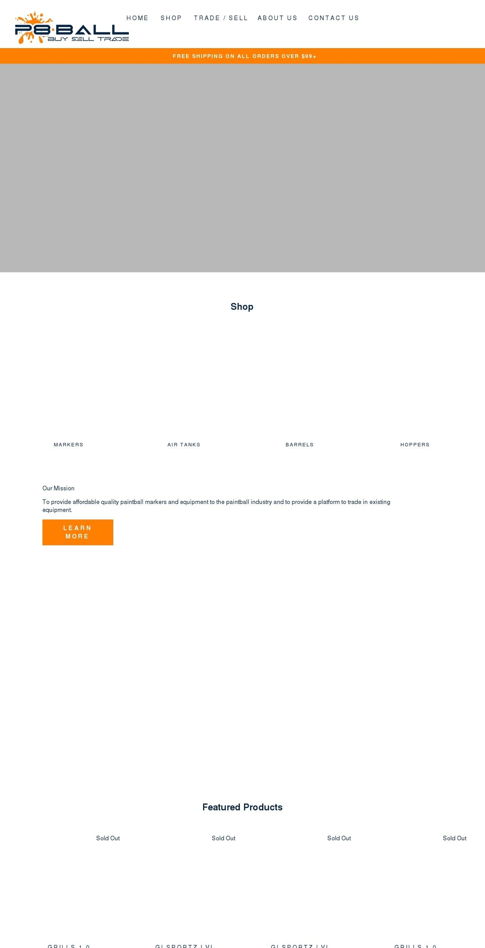 p8ball.com shopify website screenshot