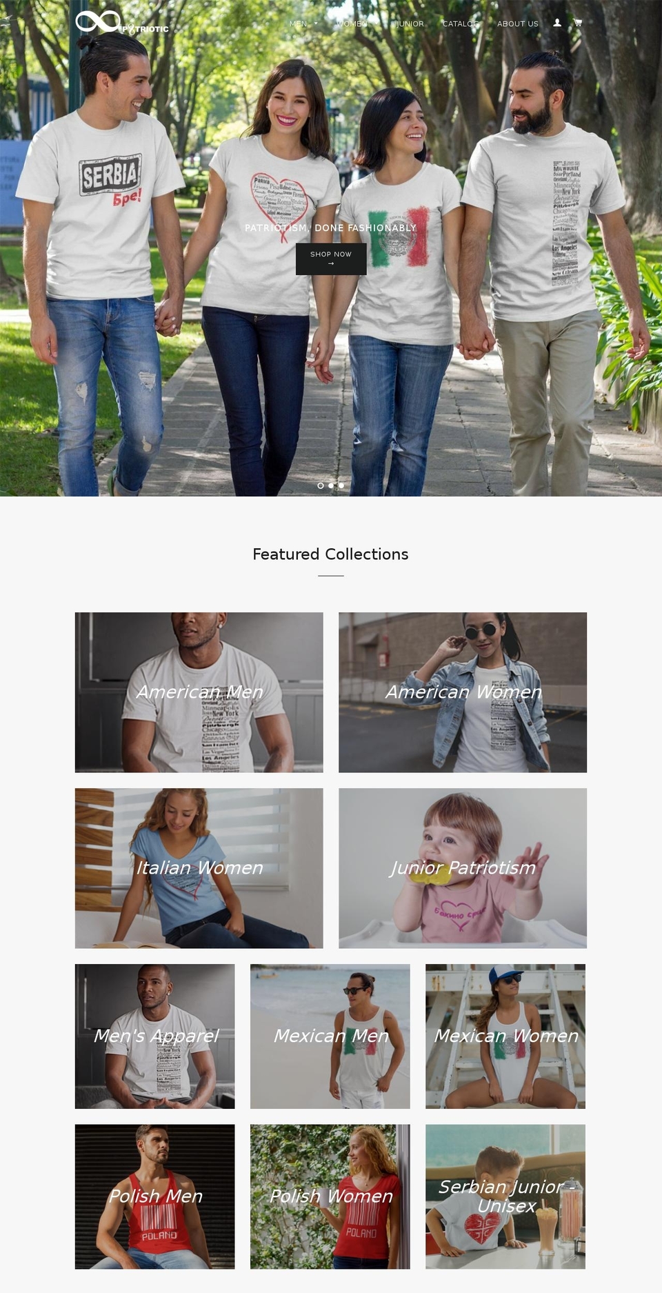 p8triotic.com shopify website screenshot