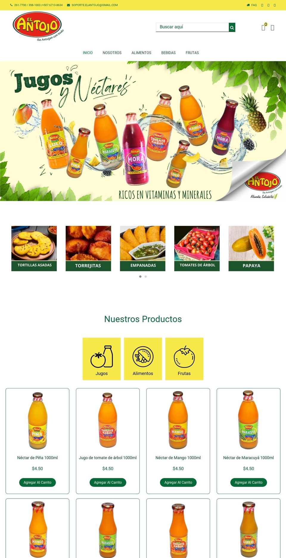Groca Shopify theme site example pa.productoselantojo.com
