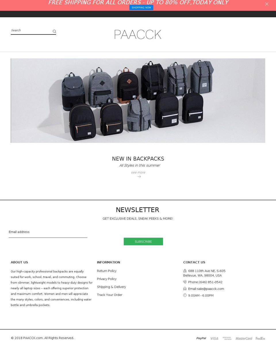 paacck.com — Shopify storefront screenshot