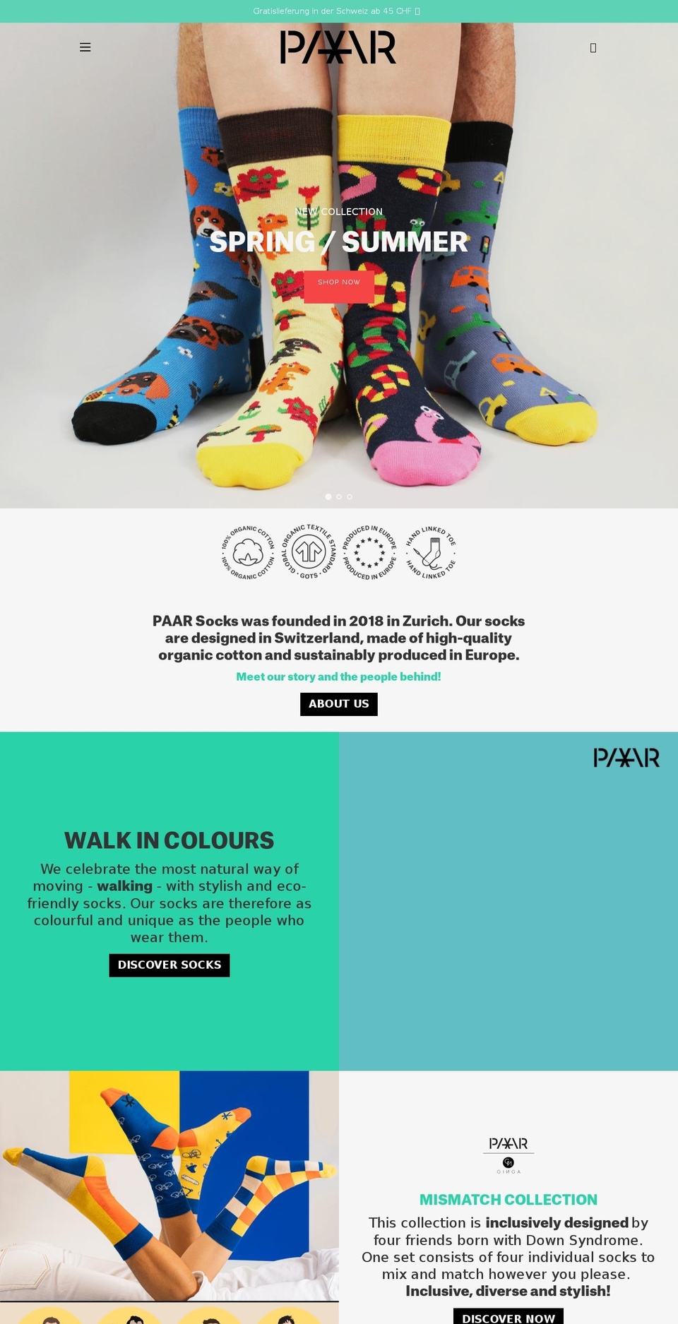 paarsocks.com shopify website screenshot