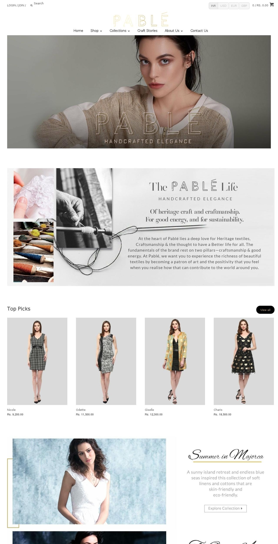 pable.fashion shopify website screenshot