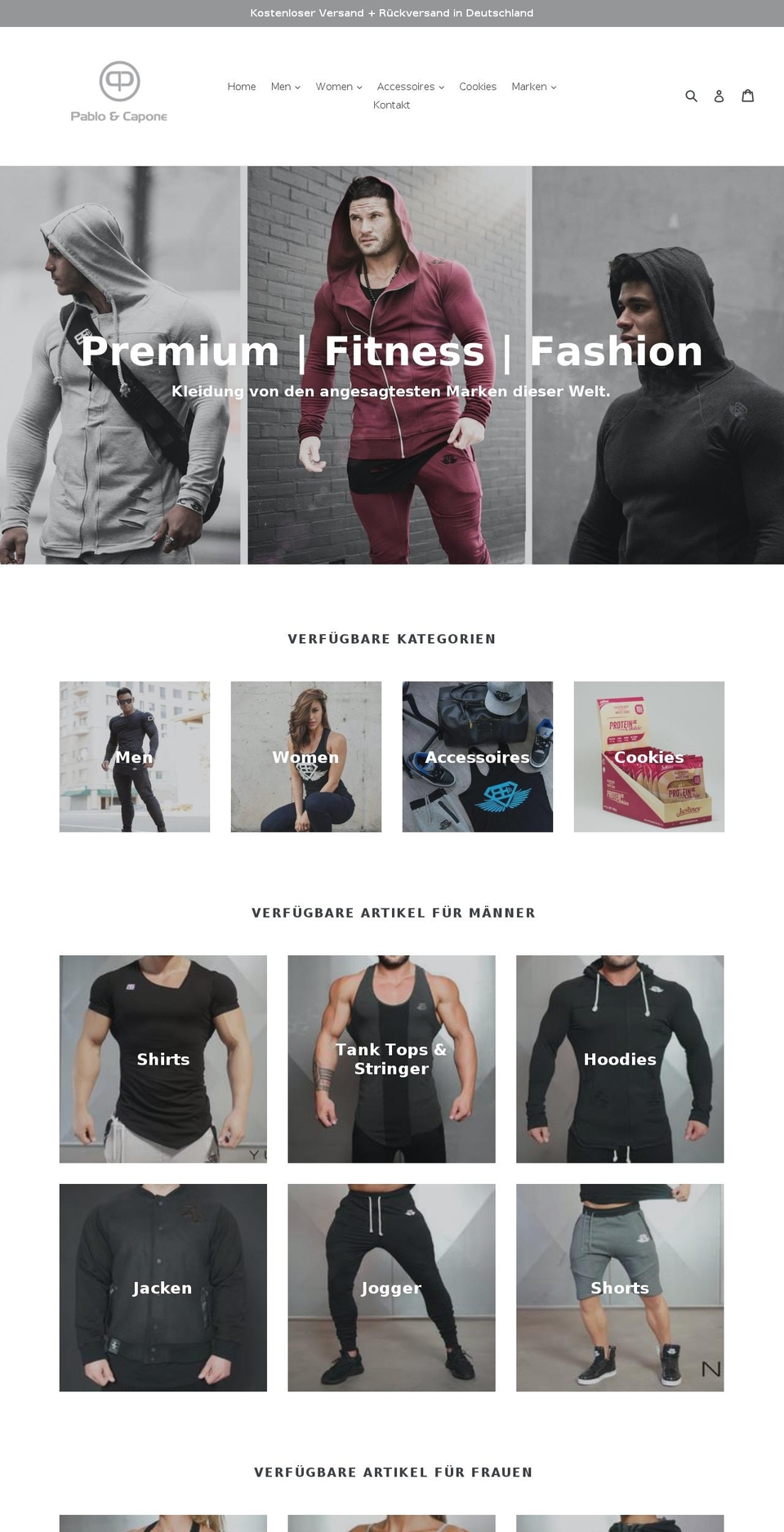pablo-capone.com shopify website screenshot