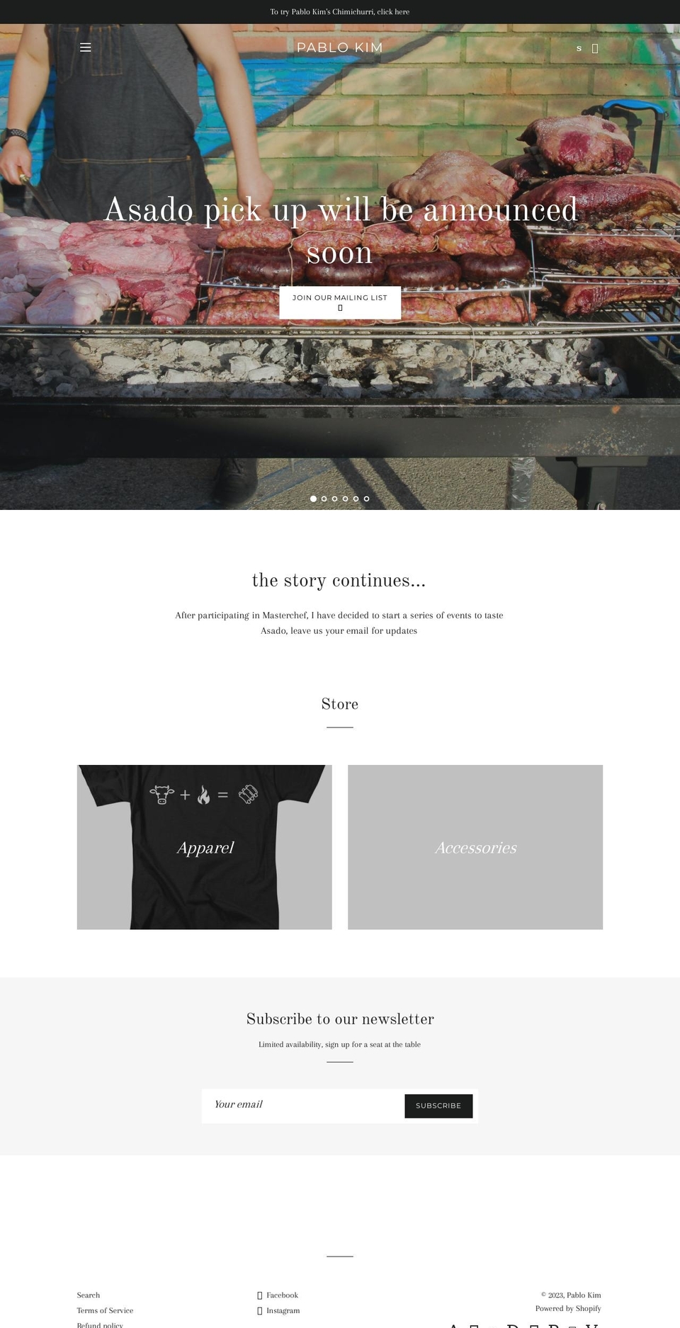 pablokim.com — Shopify storefront screenshot