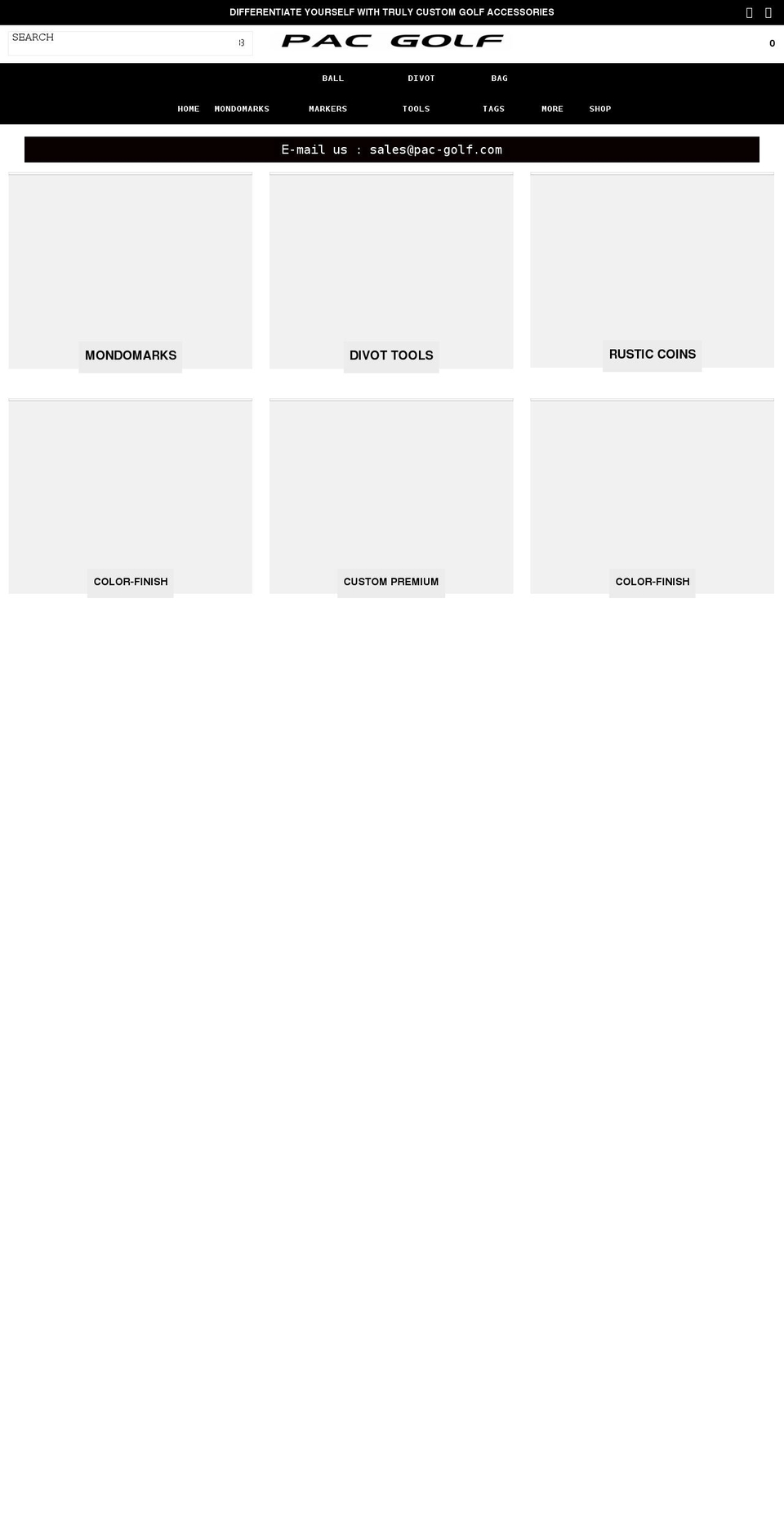 pac-golf.com shopify website screenshot