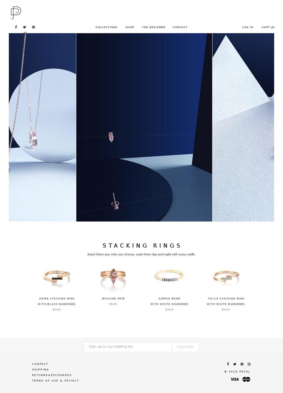 pacaljewelry.com — Shopify storefront screenshot