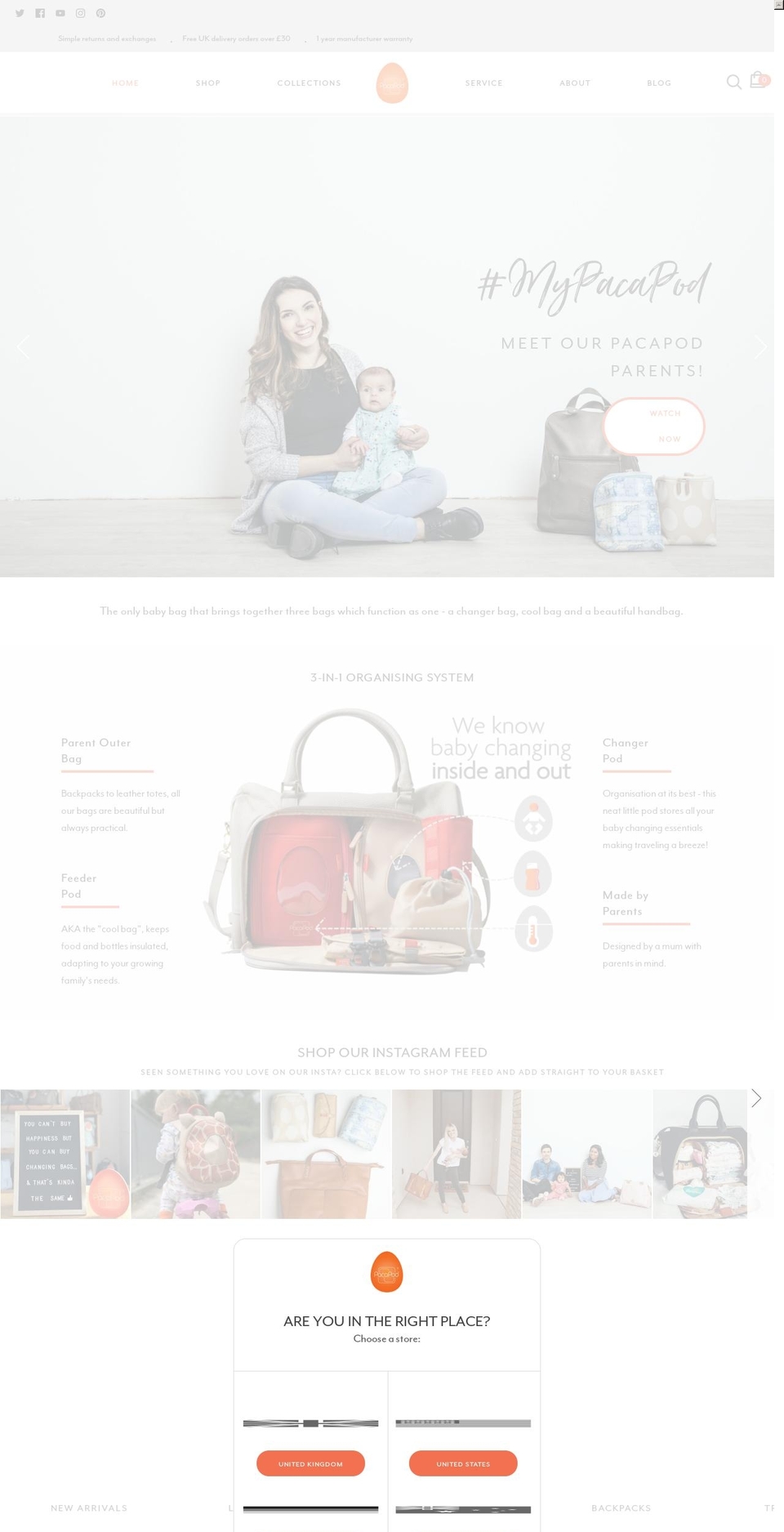 pacapod.com shopify website screenshot