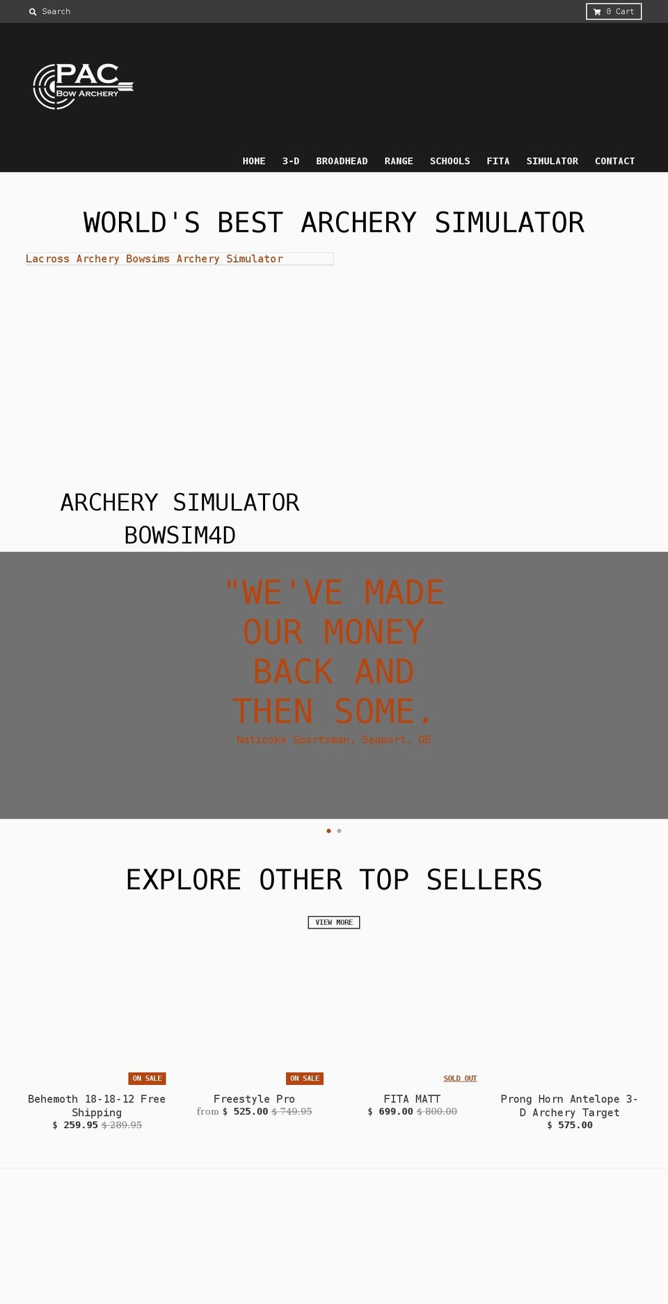 pacbow.com shopify website screenshot