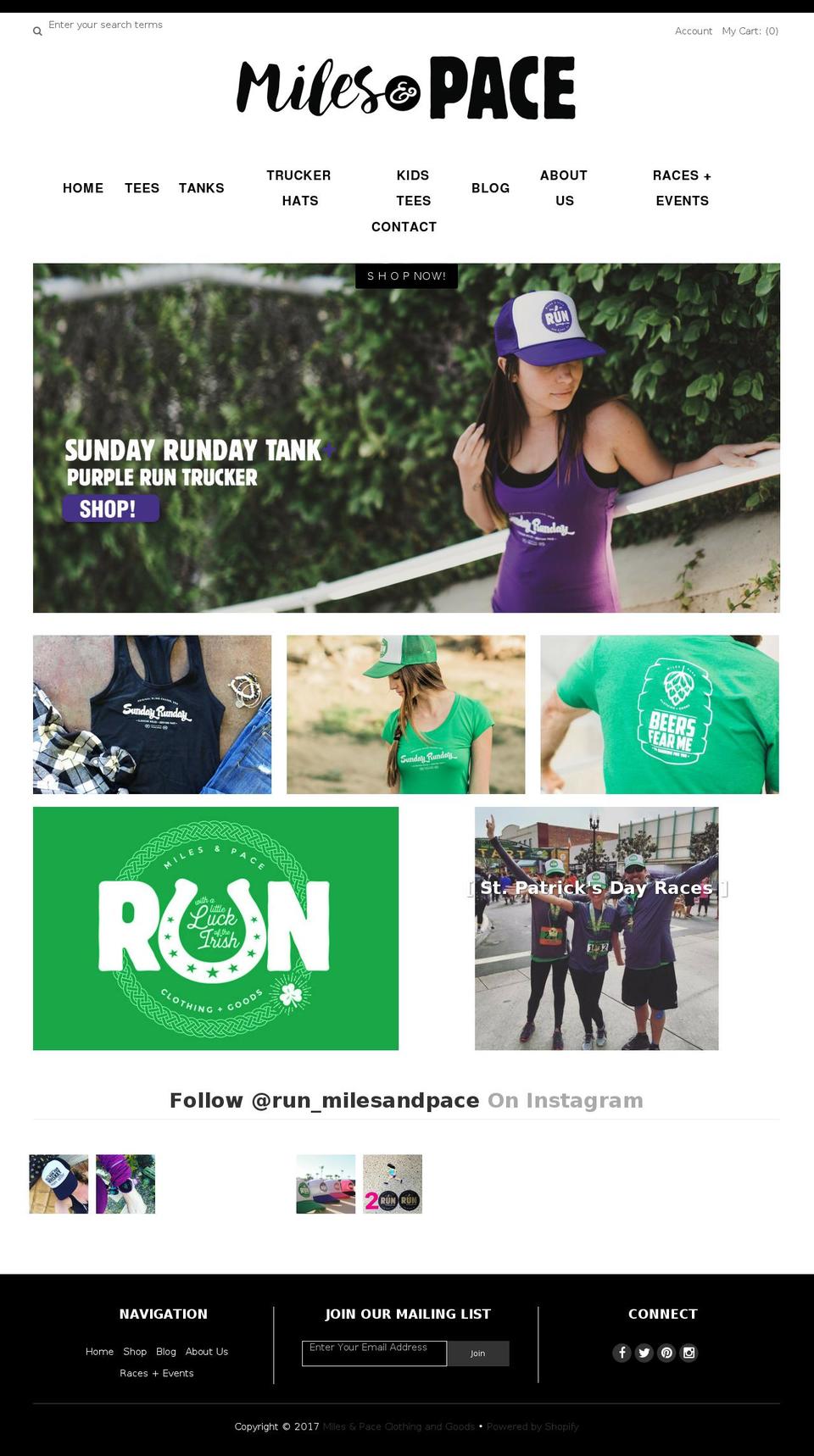 paceandmiles.com shopify website screenshot