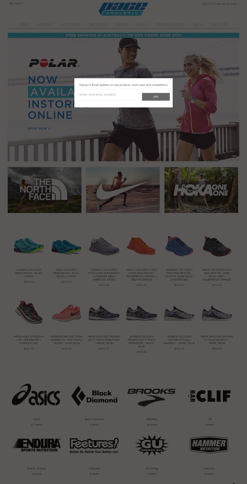 paceathletic.com shopify website screenshot