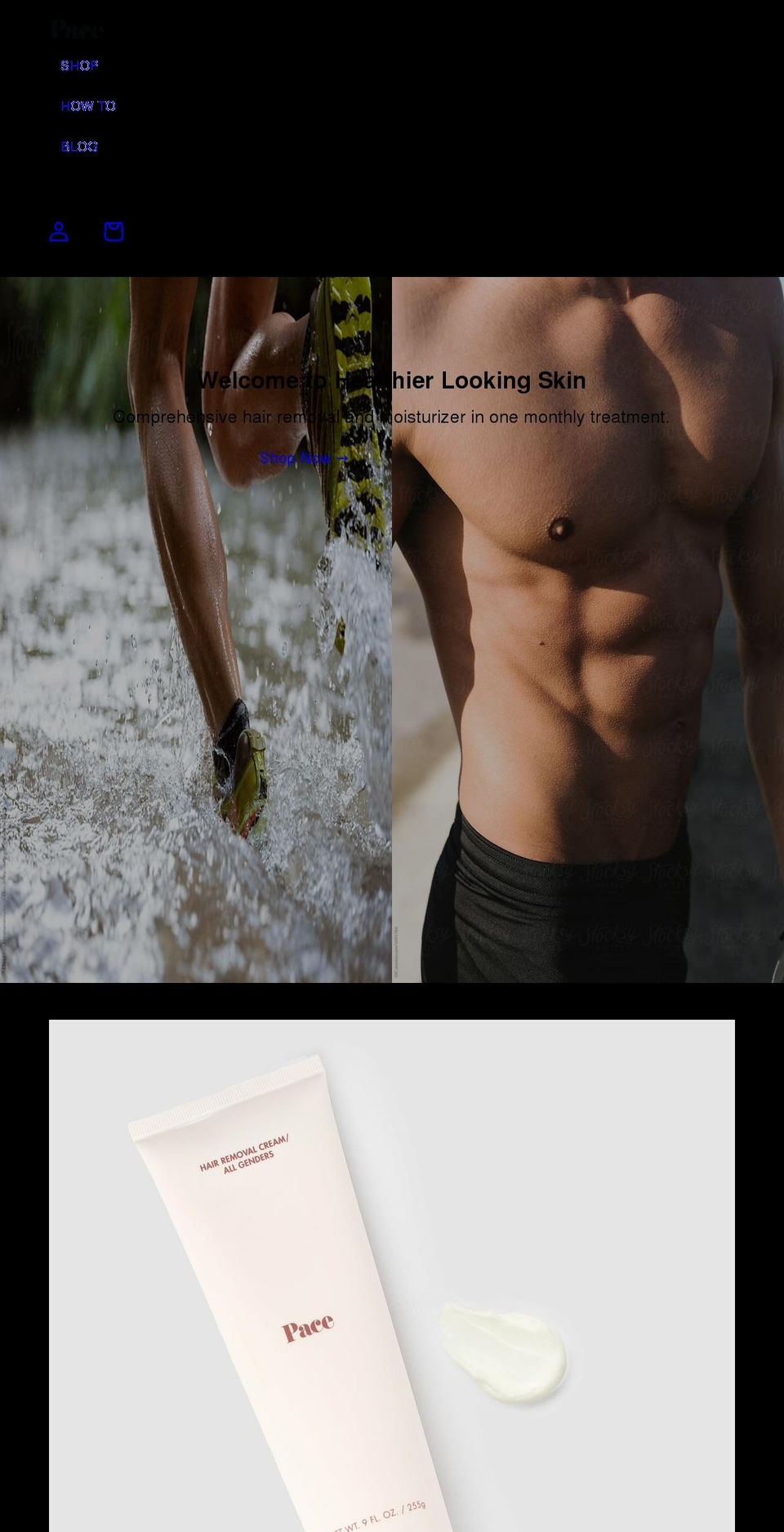 pacebeauty.com shopify website screenshot