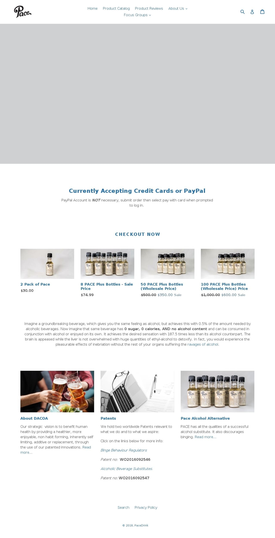 pacedrink.com — Shopify storefront screenshot