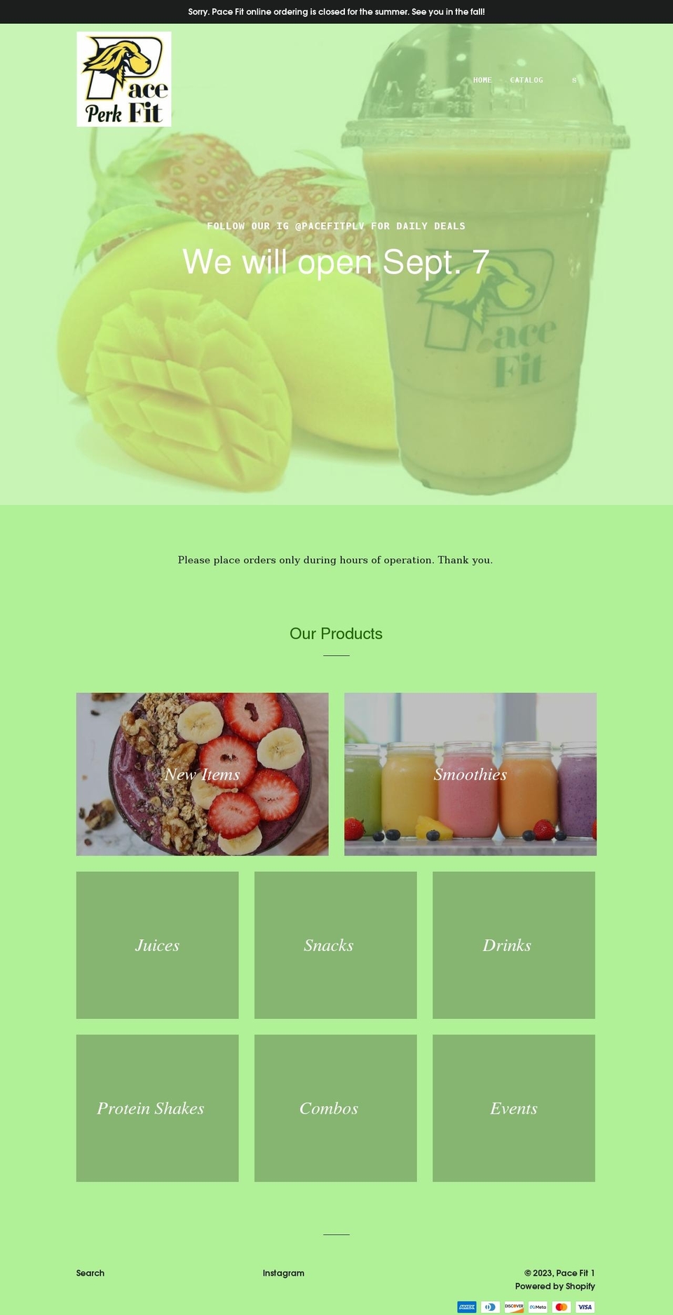 pacefit.org shopify website screenshot