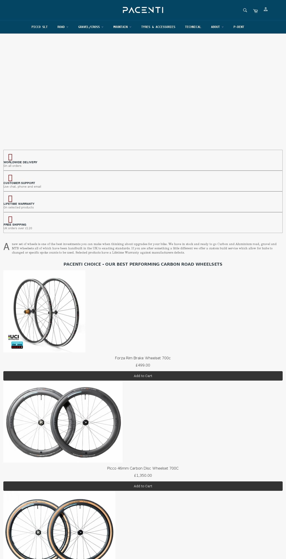 pacenticycledesign.co.uk shopify website screenshot