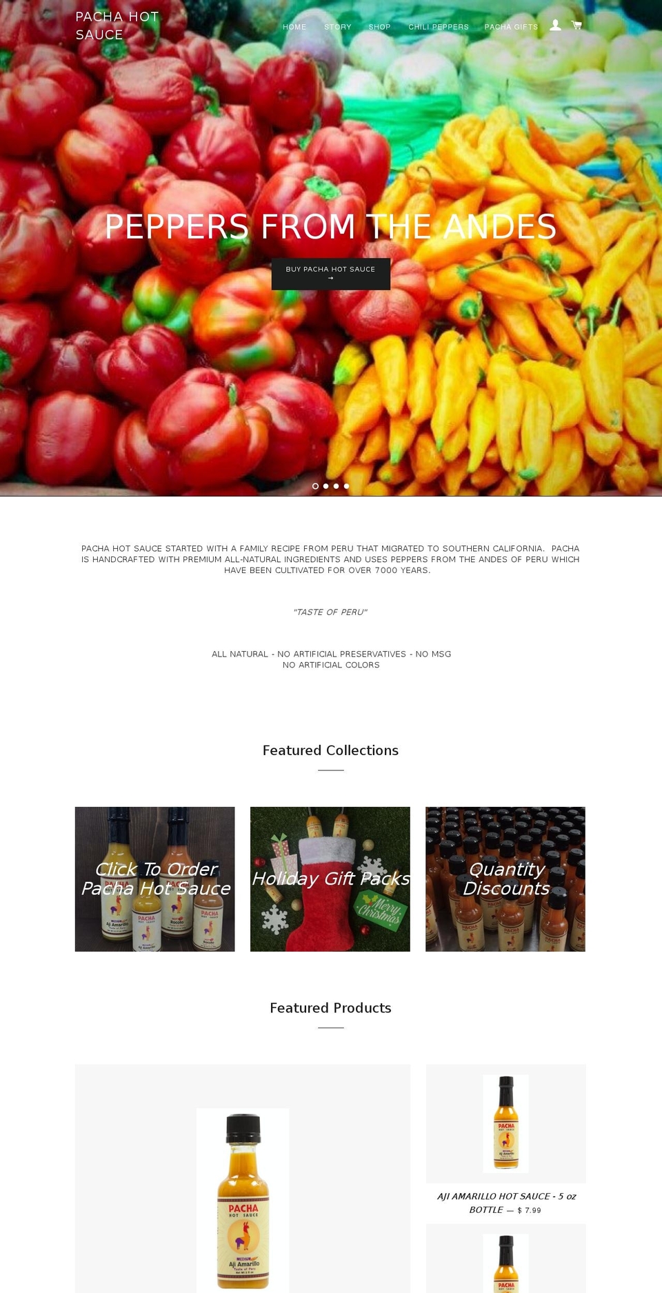 pachahotsauce.com shopify website screenshot