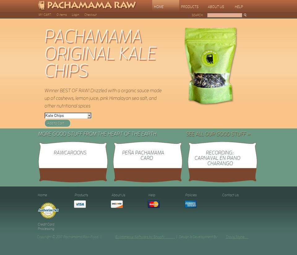 pachamamaraw.com shopify website screenshot