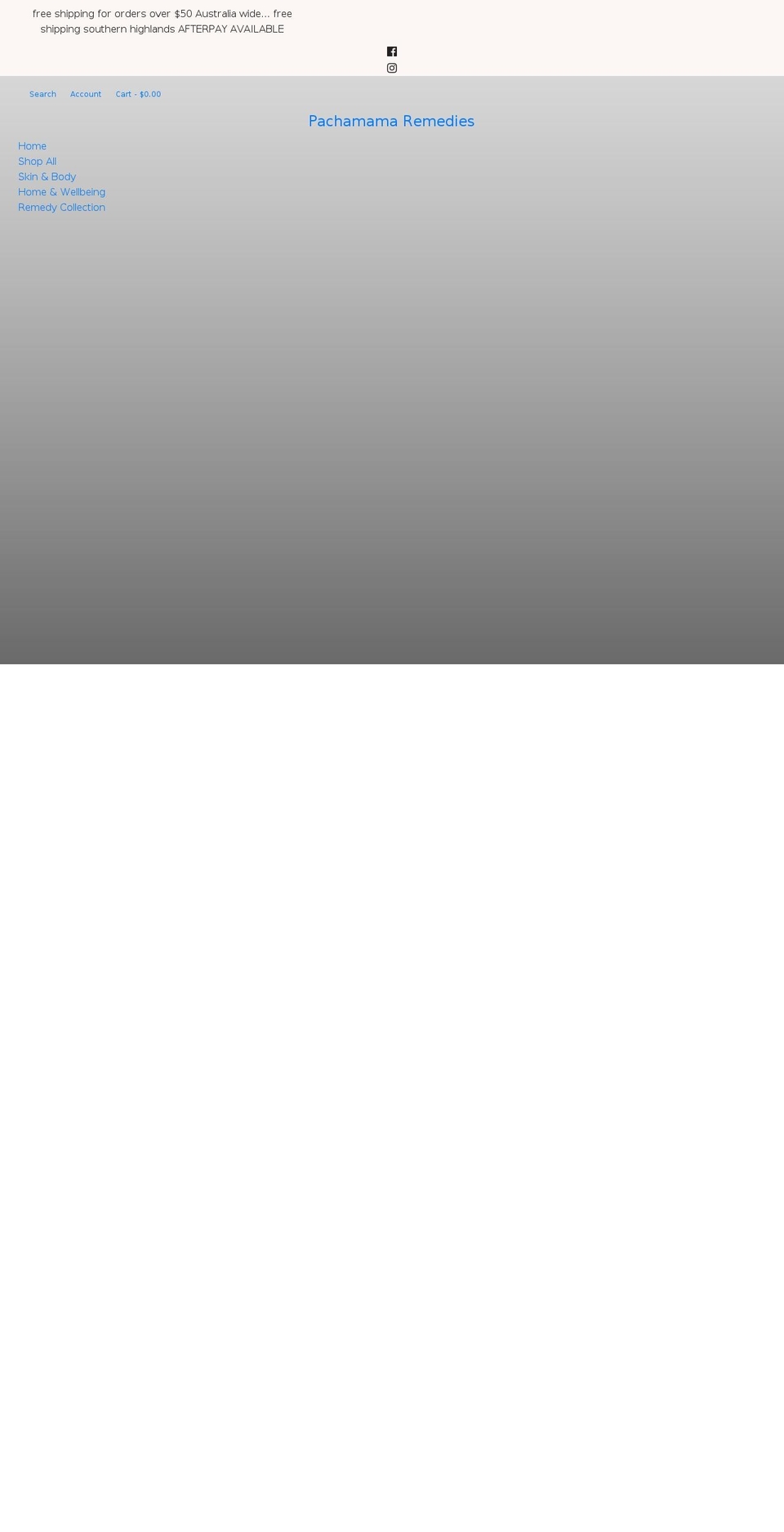 pachamamaremedies.com shopify website screenshot