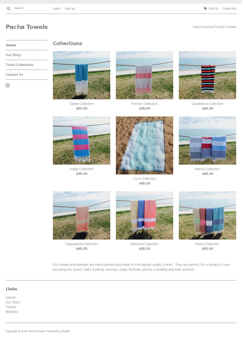pachatowels.com — Shopify storefront screenshot