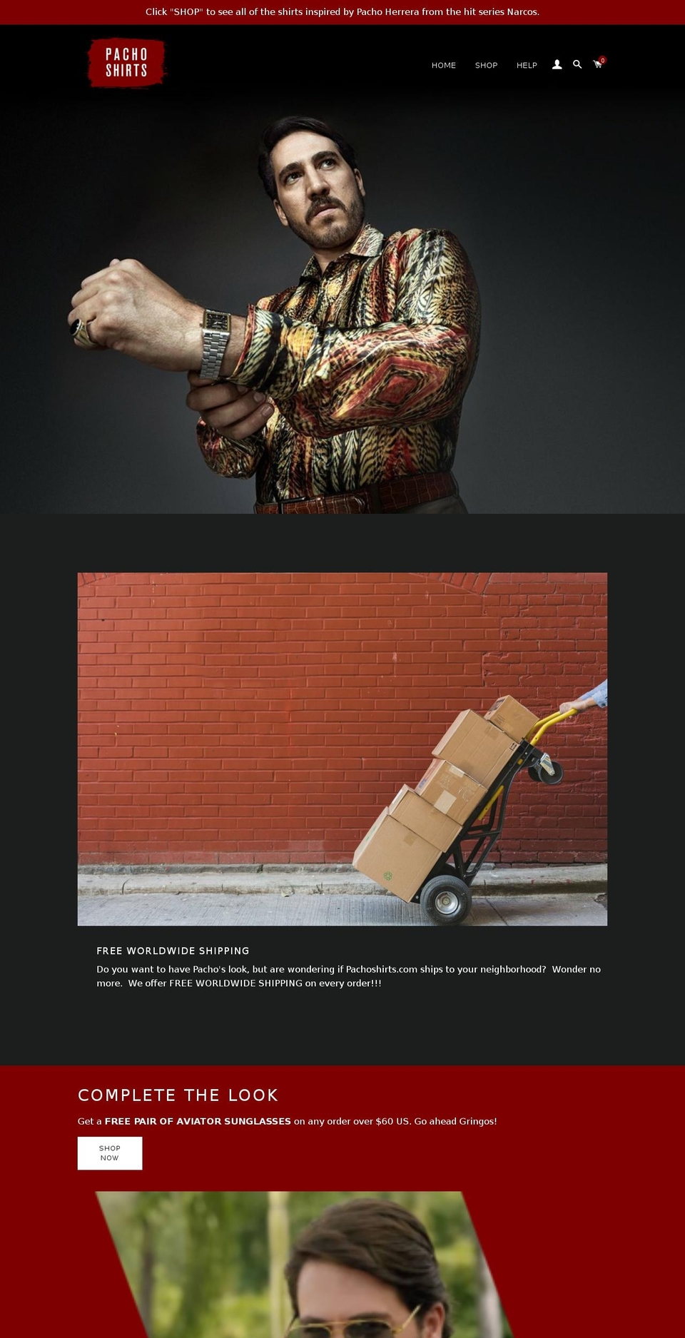 pachoshirts.com shopify website screenshot