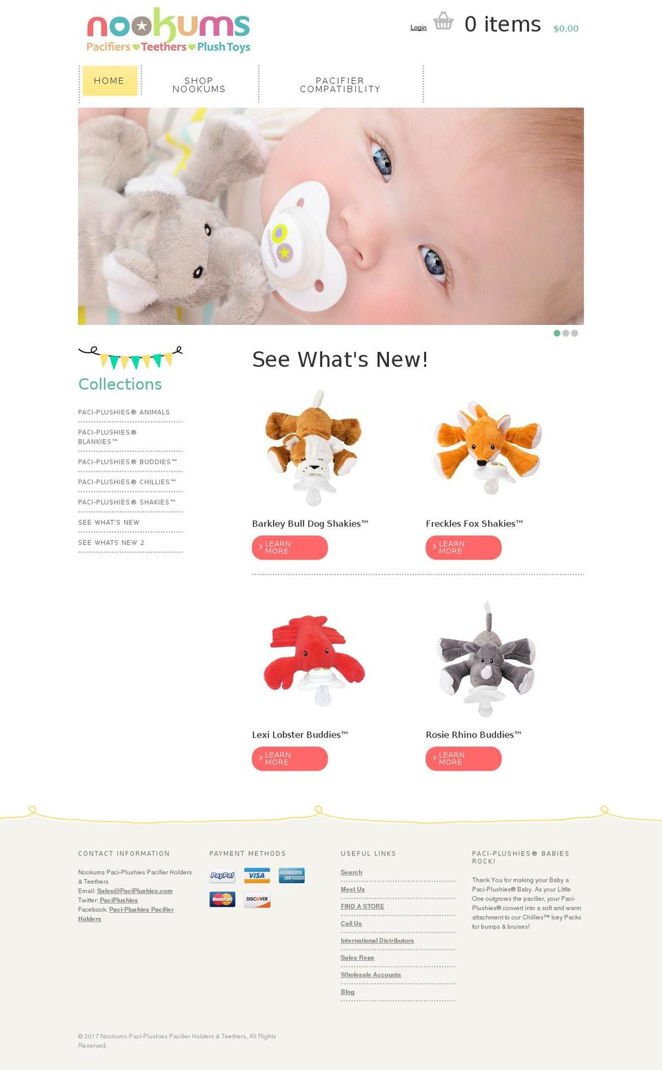 Philadelphia Shopify theme site example paci-plushies.net