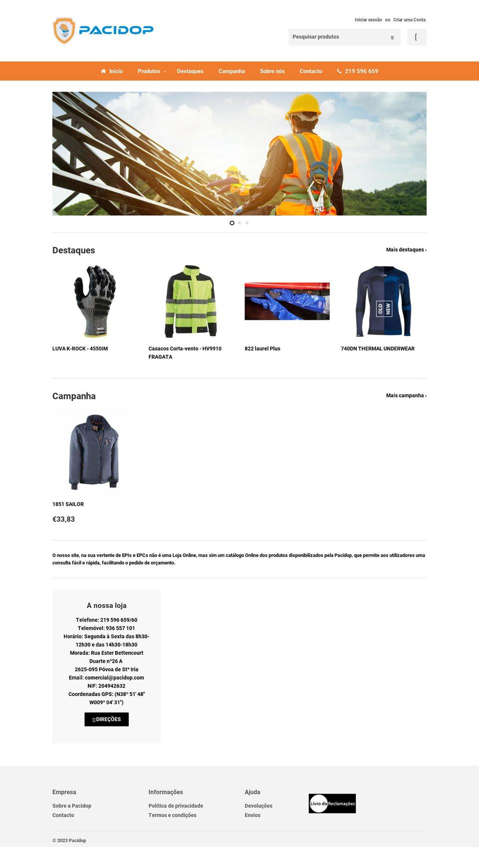 pacidop.com shopify website screenshot