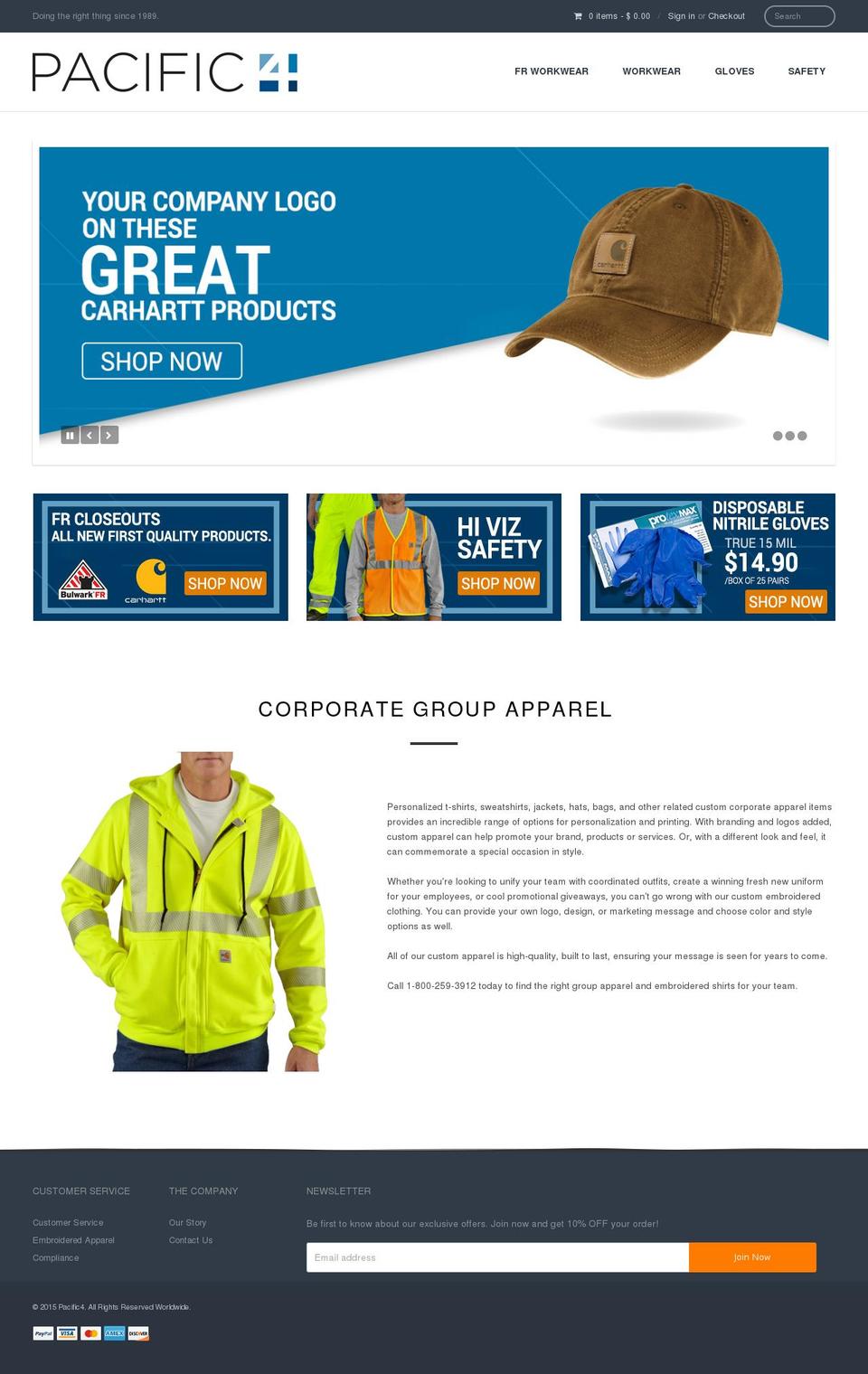 pacific4.com shopify website screenshot