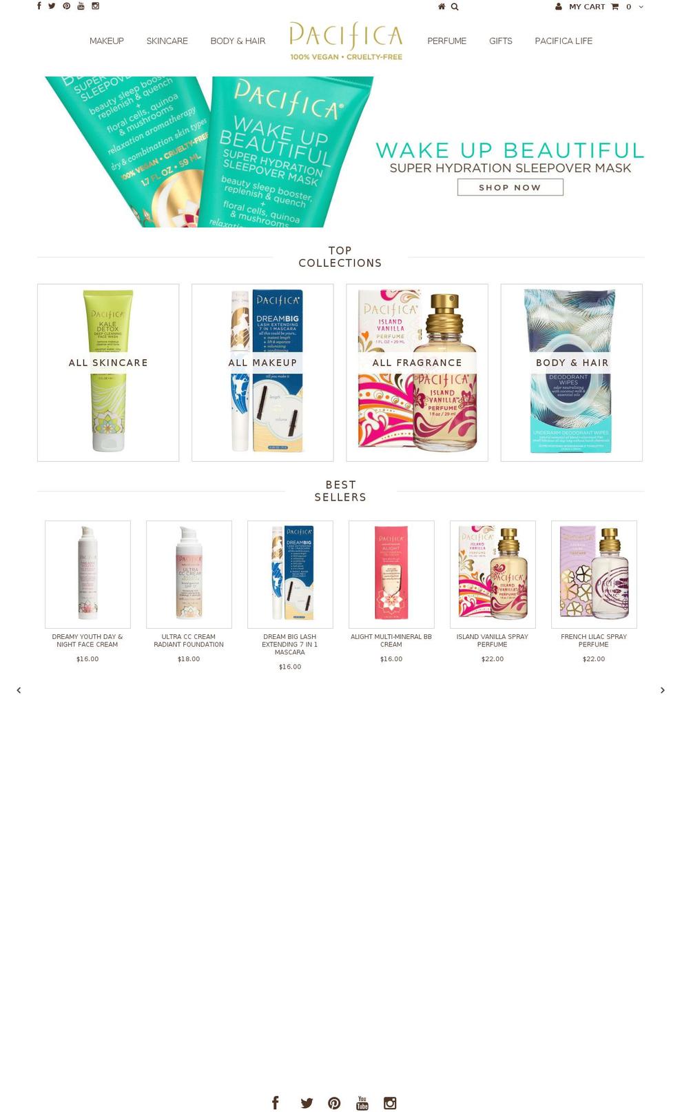 pacificabeauty.com shopify website screenshot