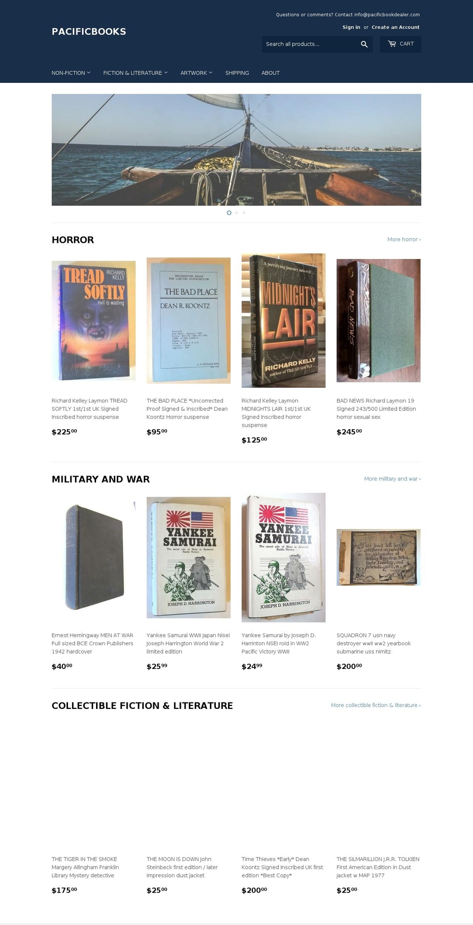 pacificbookdealer.com — Shopify storefront screenshot