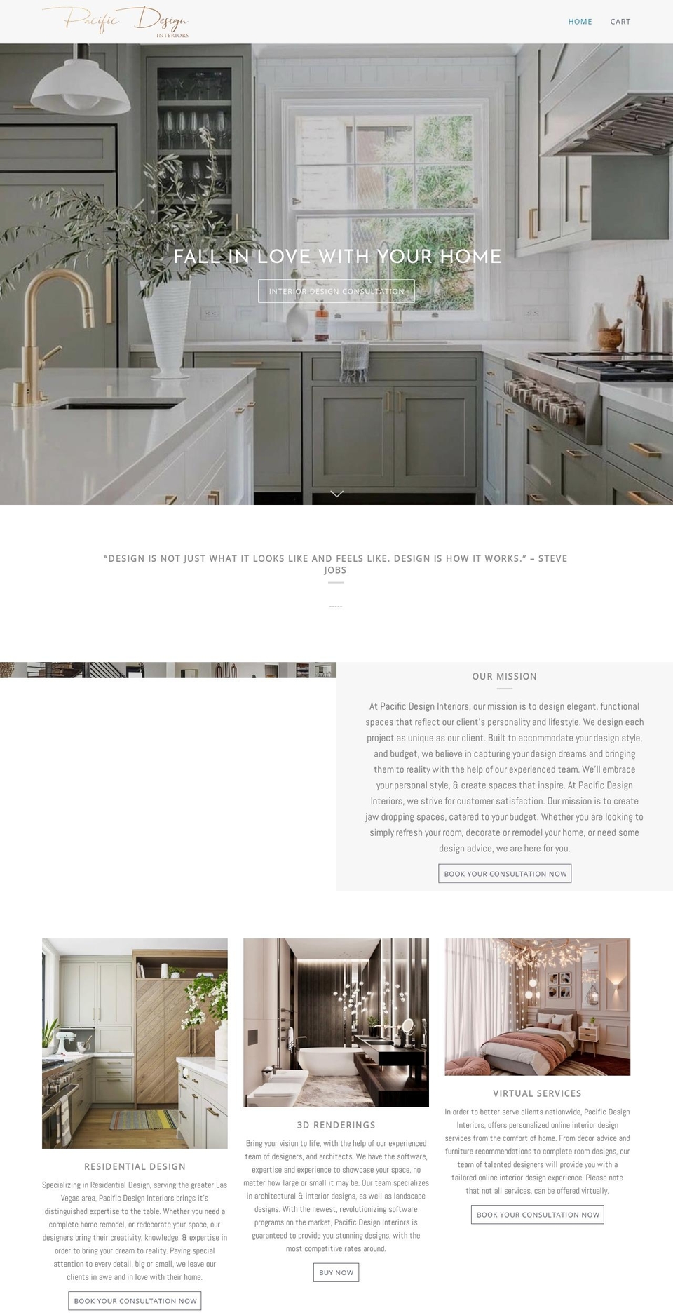 pacificdesigninteriors.com shopify website screenshot