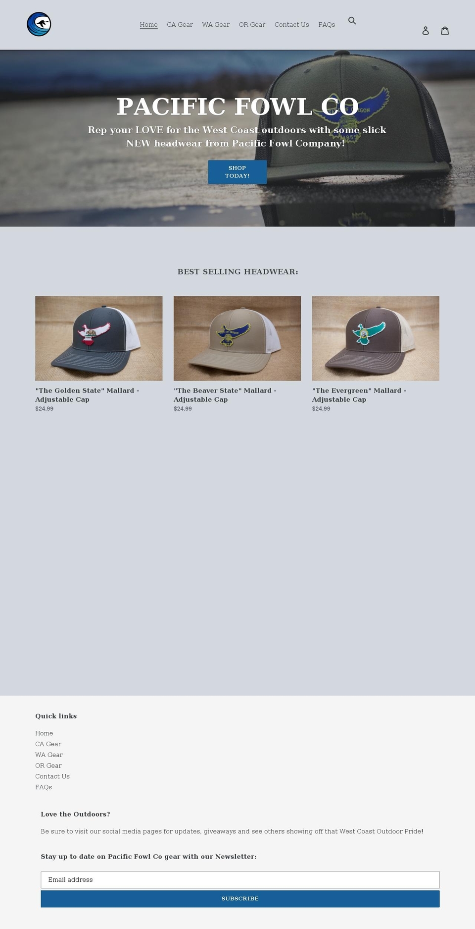 pacificfowlco.com shopify website screenshot