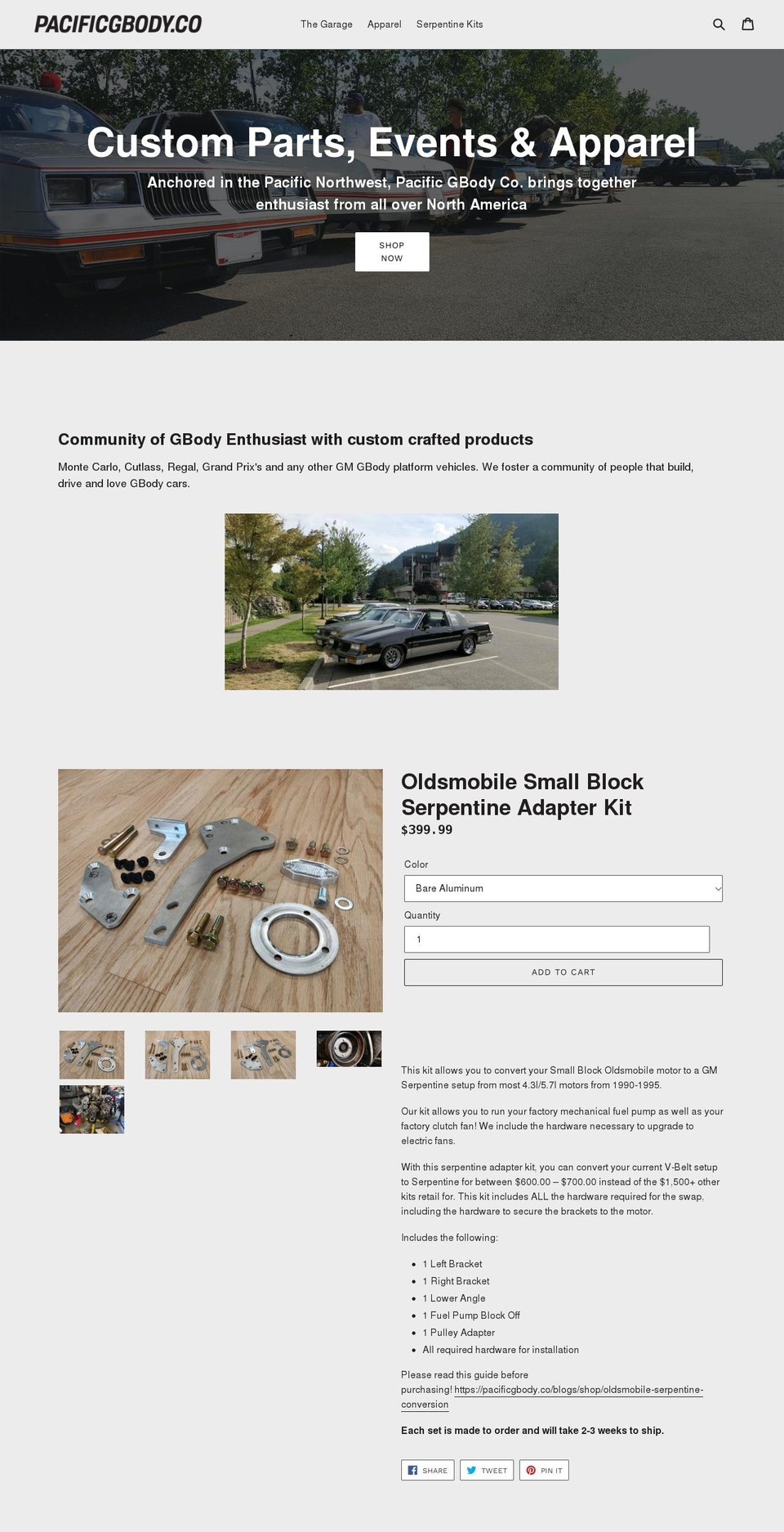 pacificgbody.com shopify website screenshot