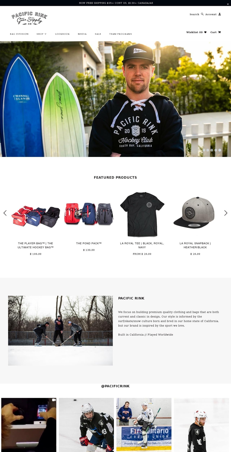 pacificgearsupply.info shopify website screenshot