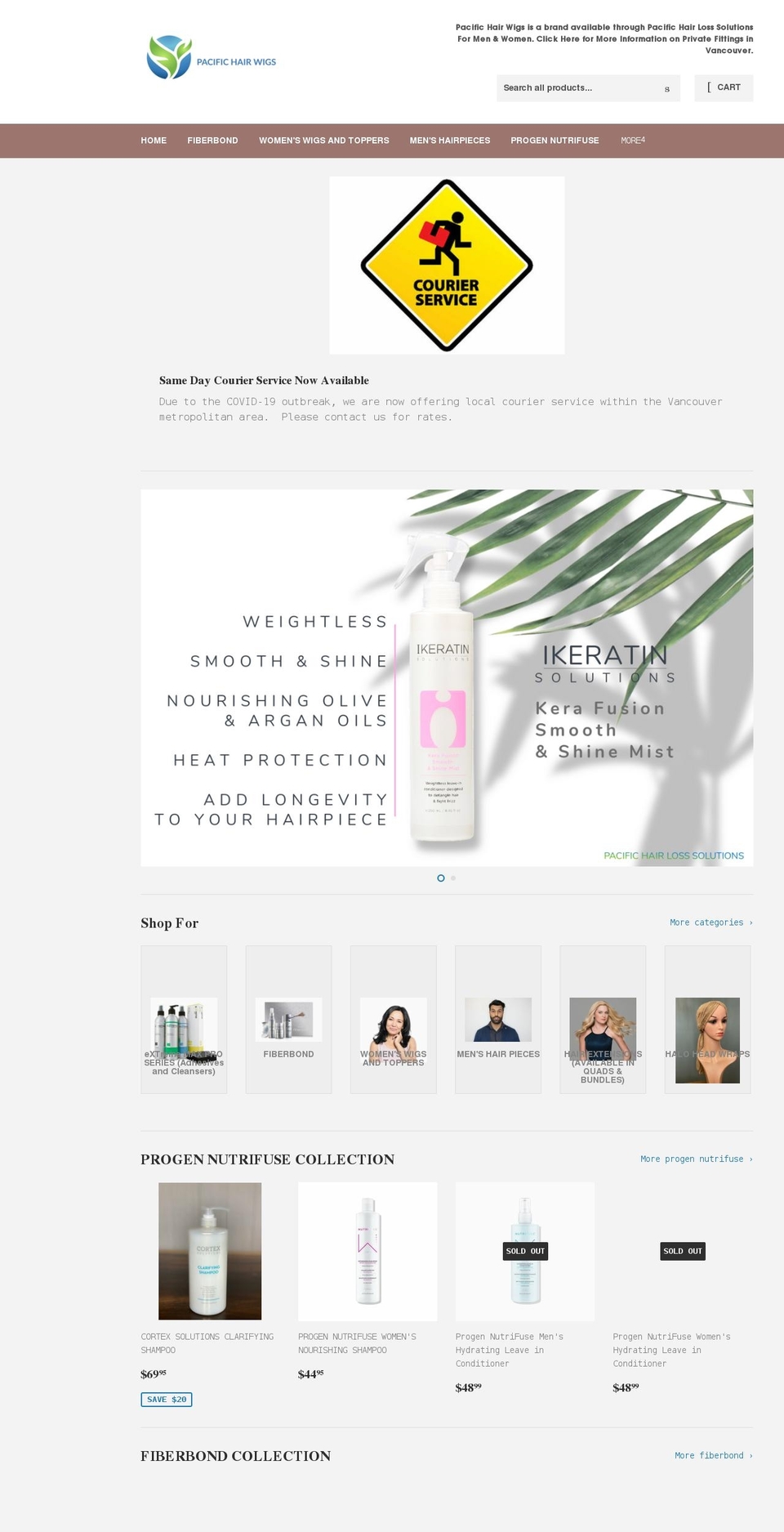 pacifichairwigs.com shopify website screenshot