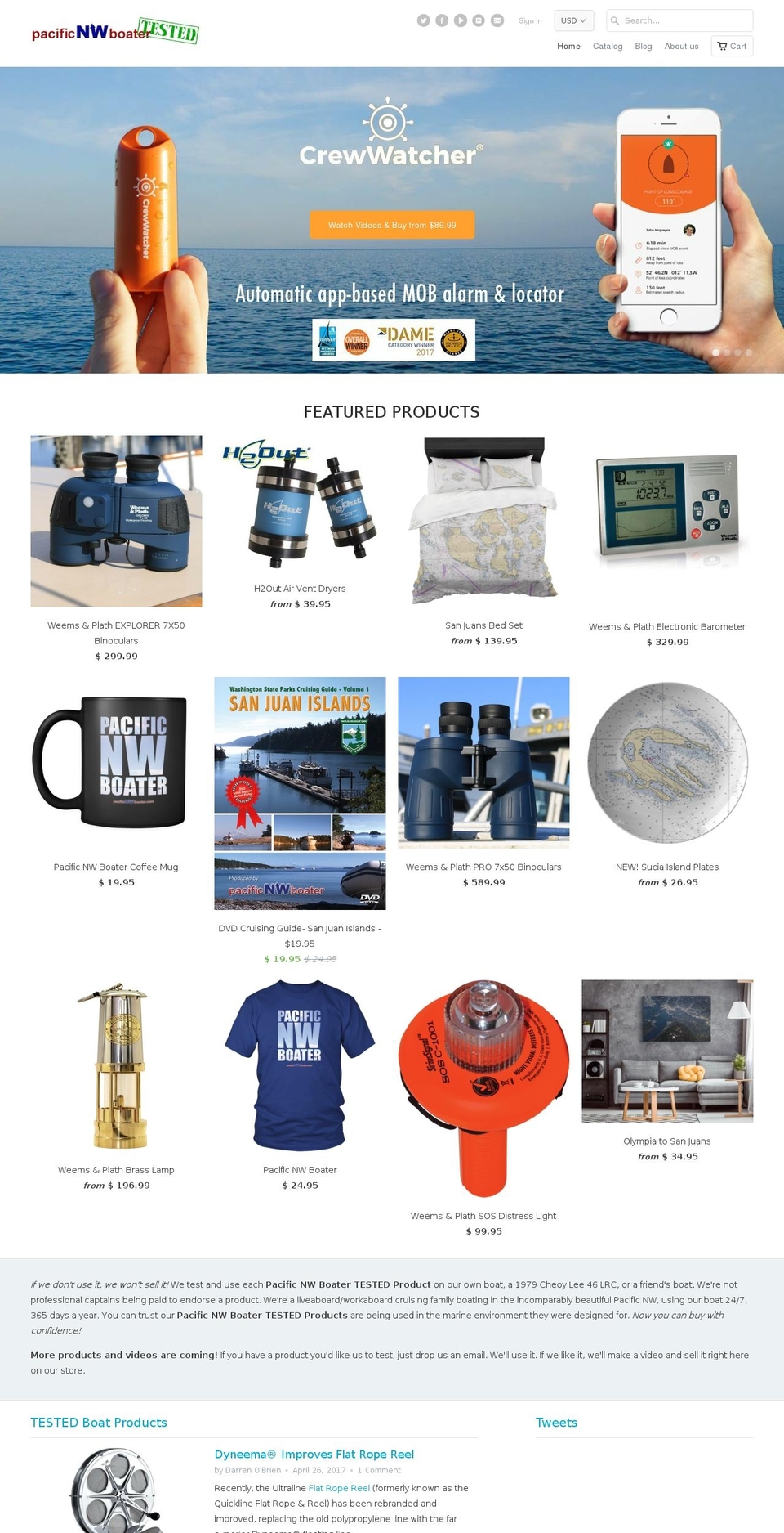 pacificnwboatertested.com — Shopify storefront screenshot