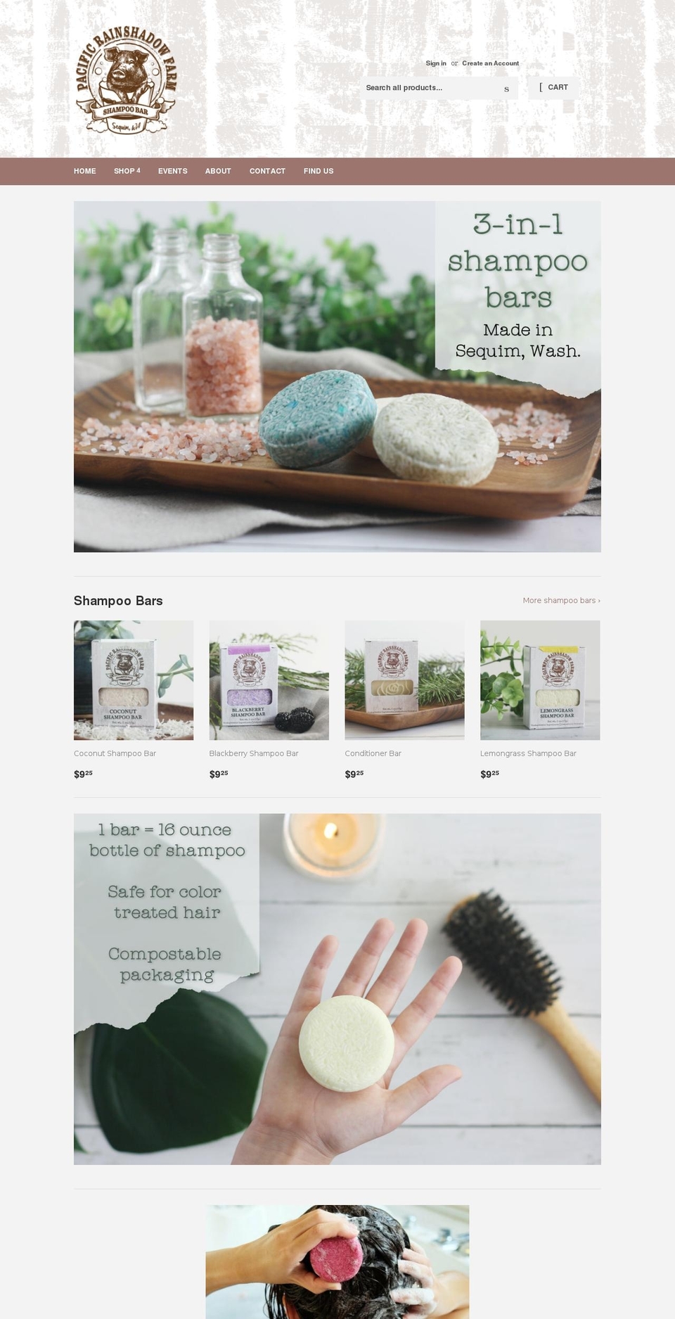 pacificrainshadowfarm.com shopify website screenshot