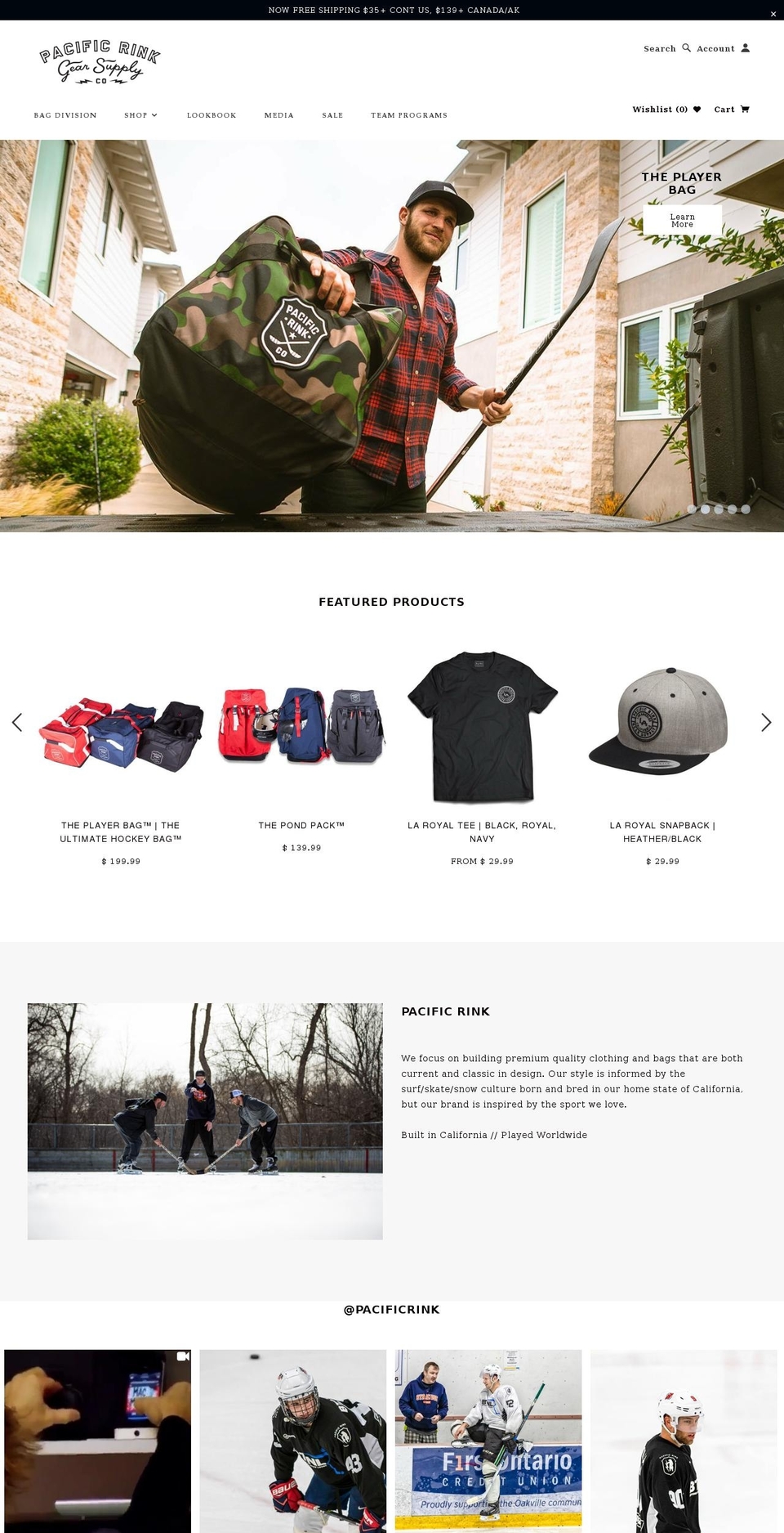 pacificrink.net shopify website screenshot