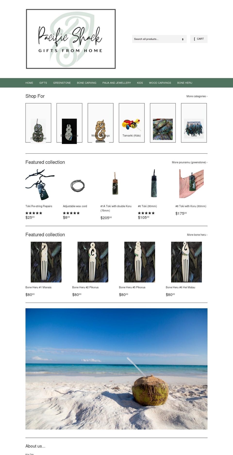 pacificshack.com.au shopify website screenshot