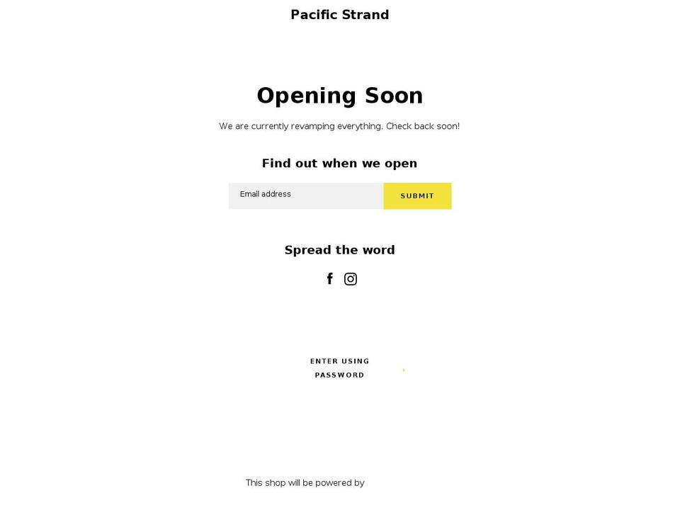 pacificstrand.com shopify website screenshot