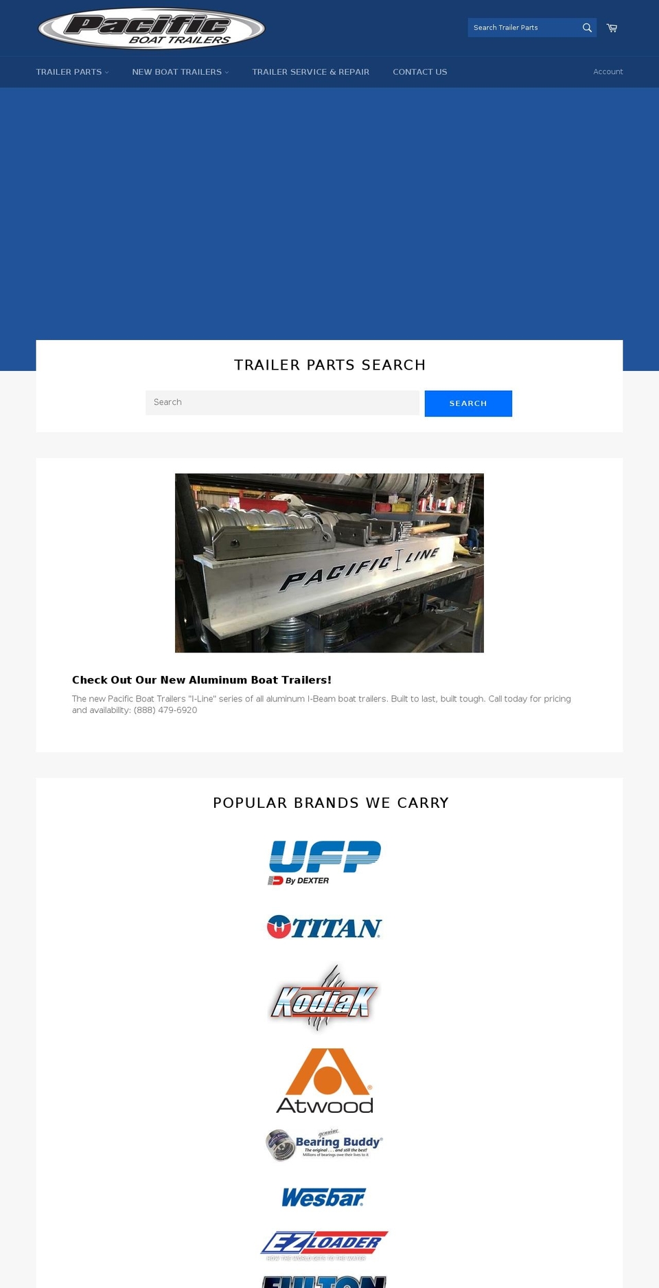 pacifictrailers.info shopify website screenshot