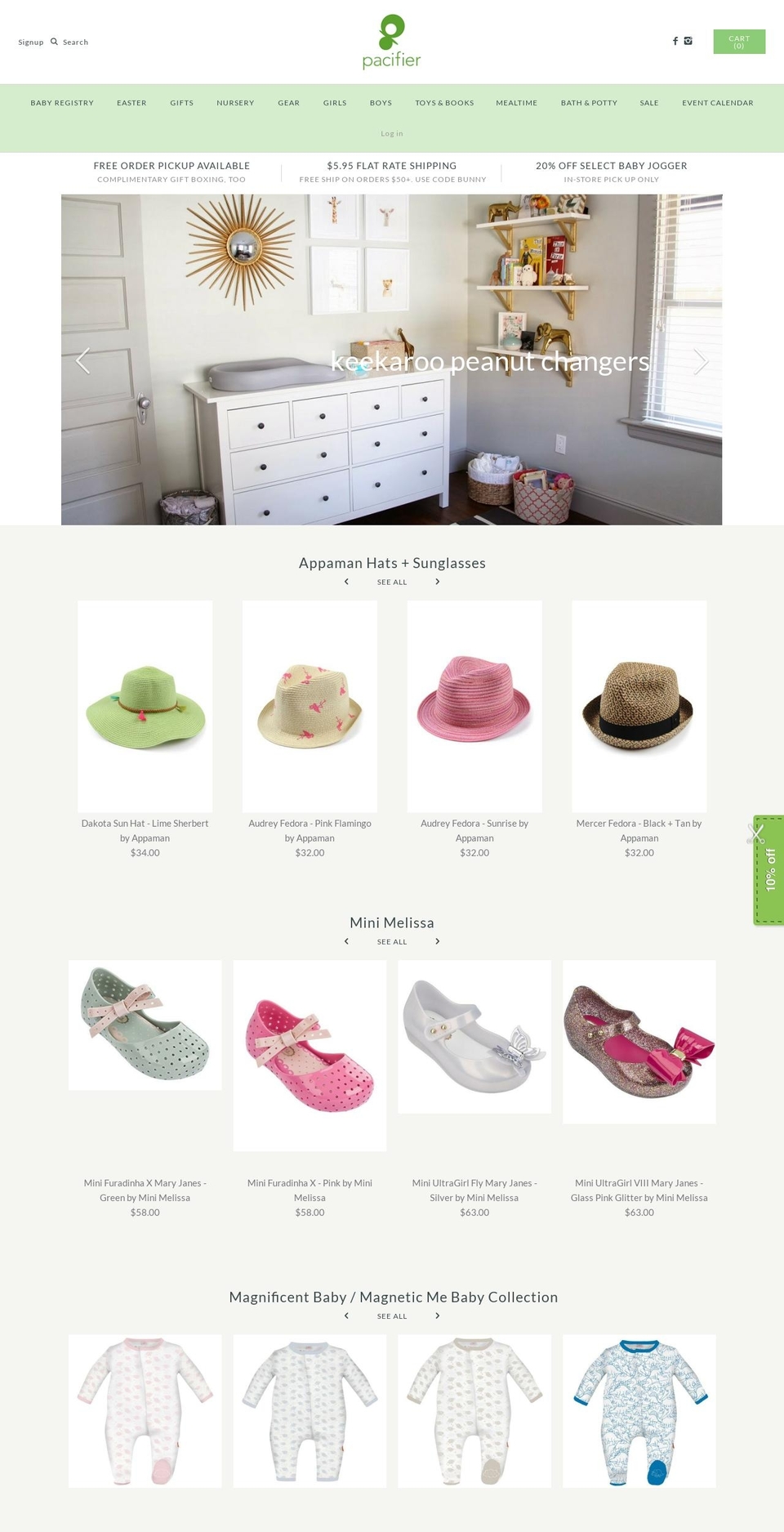 pacifierboutique.com shopify website screenshot