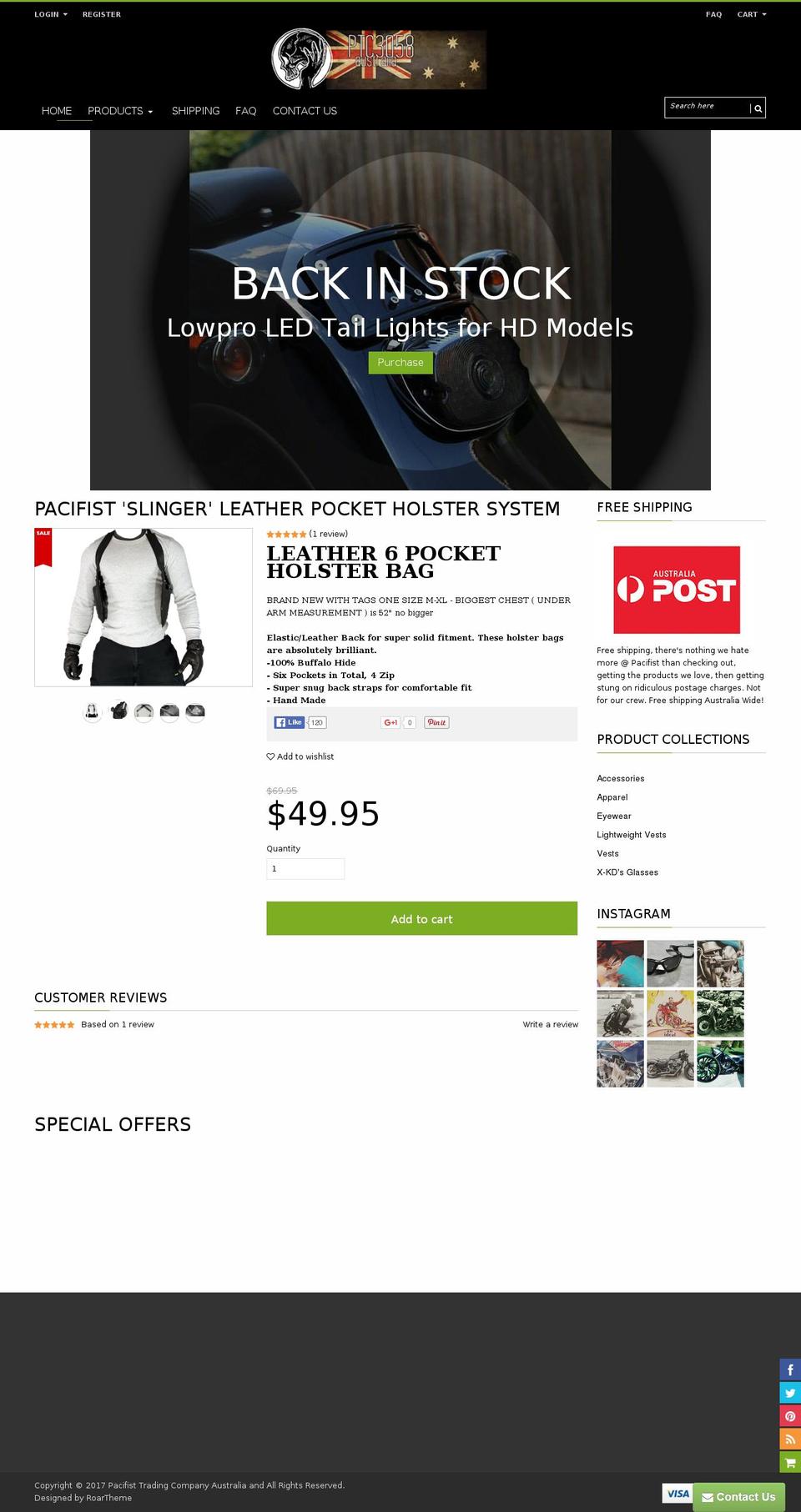 YourStore Shopify theme site example pacifist.com.au