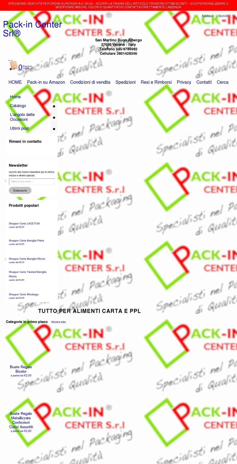 pack-incenter.it shopify website screenshot