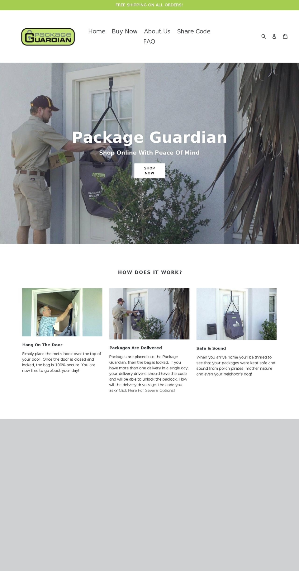 packageguardian.com — Shopify storefront screenshot